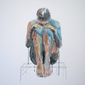 In mir, 2015, Acryl und Kohle auf Leinwand, 80 x 80 cm